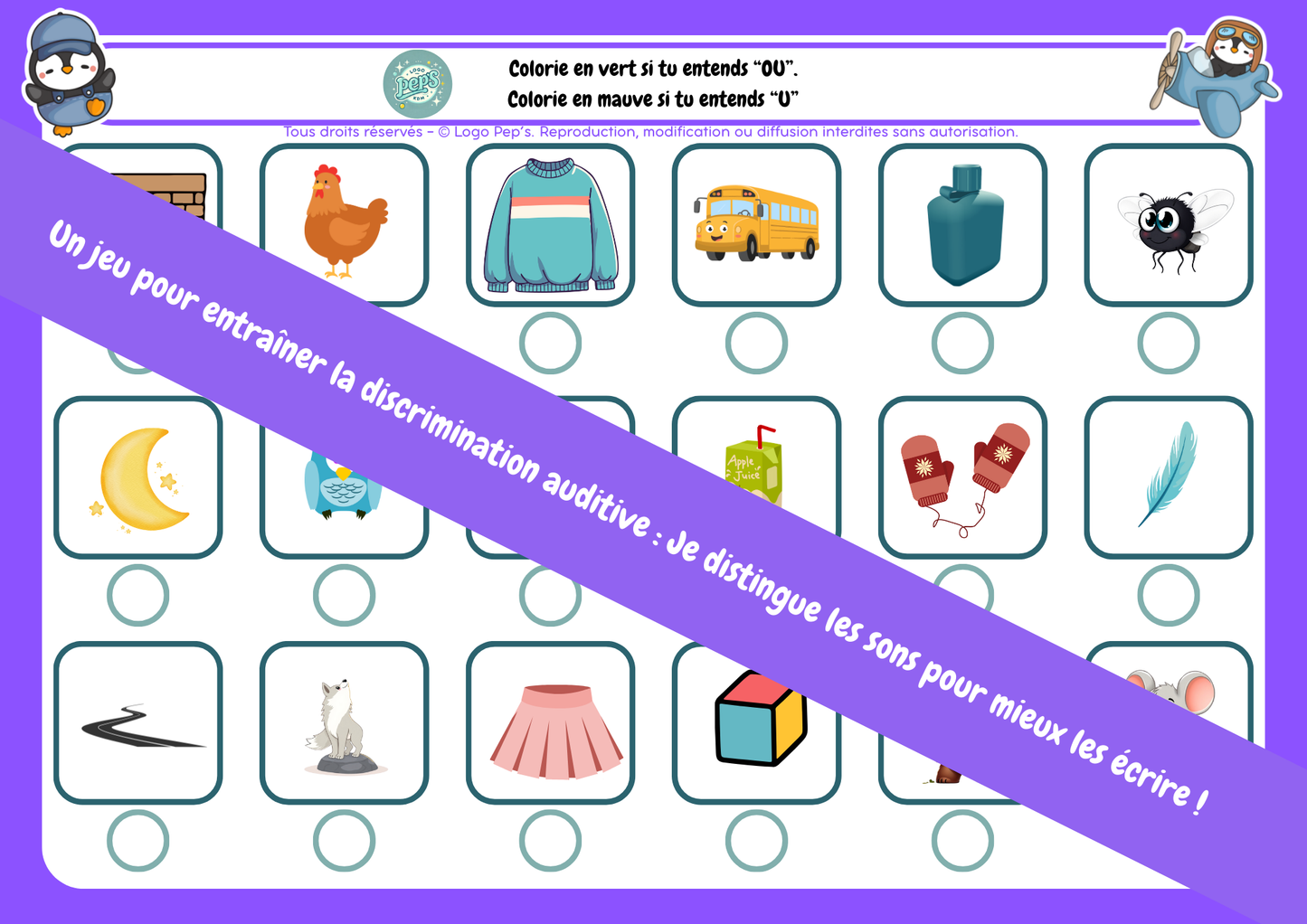 Lance et colorie - U / OU