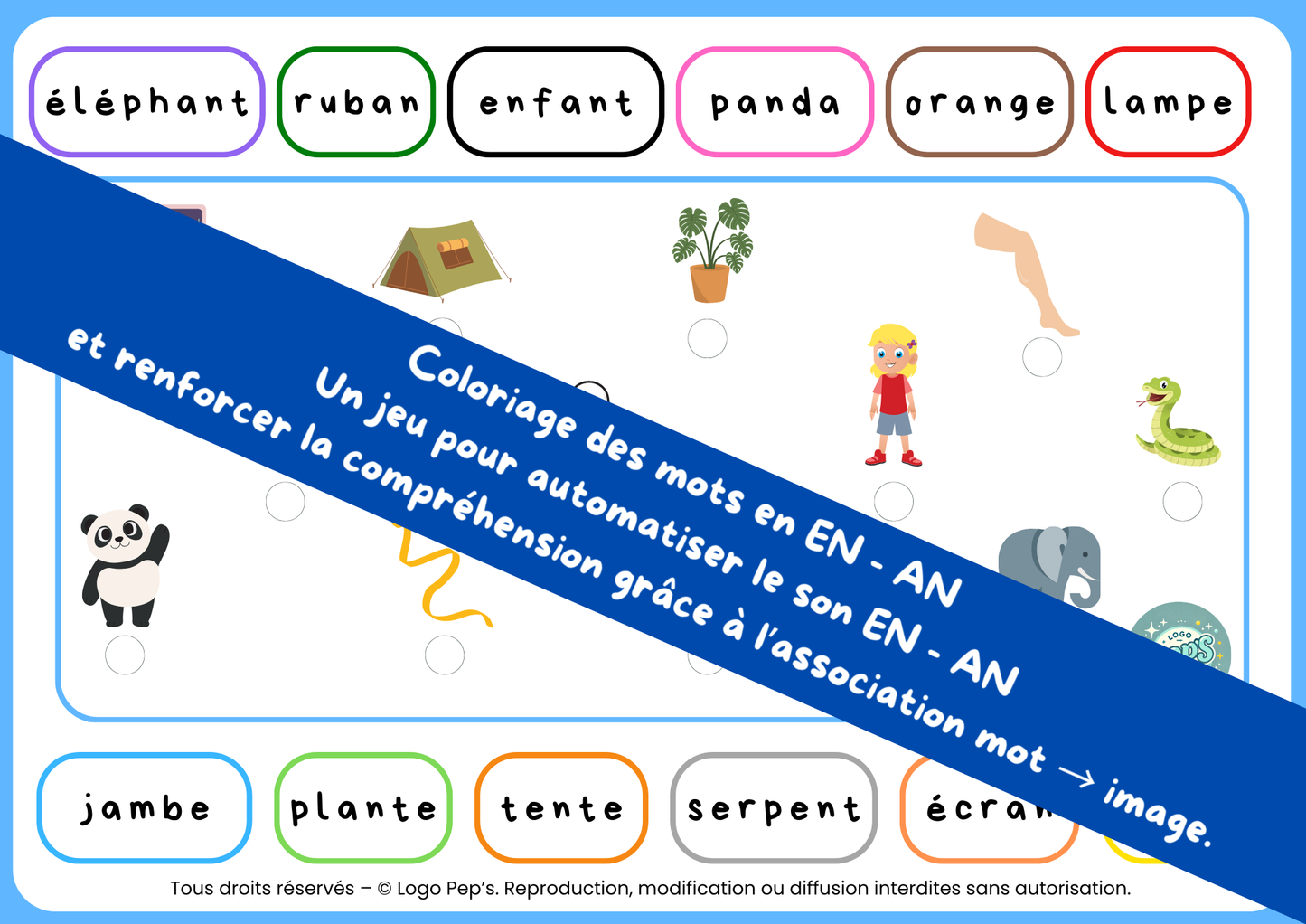 Coloriage des mots – Sons EN/AN