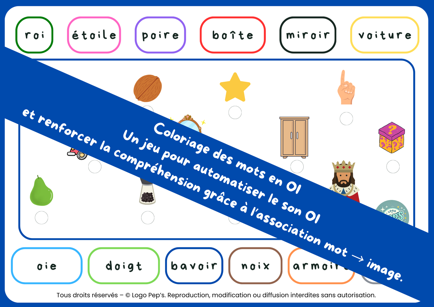 Coloriage des mots – Son OI