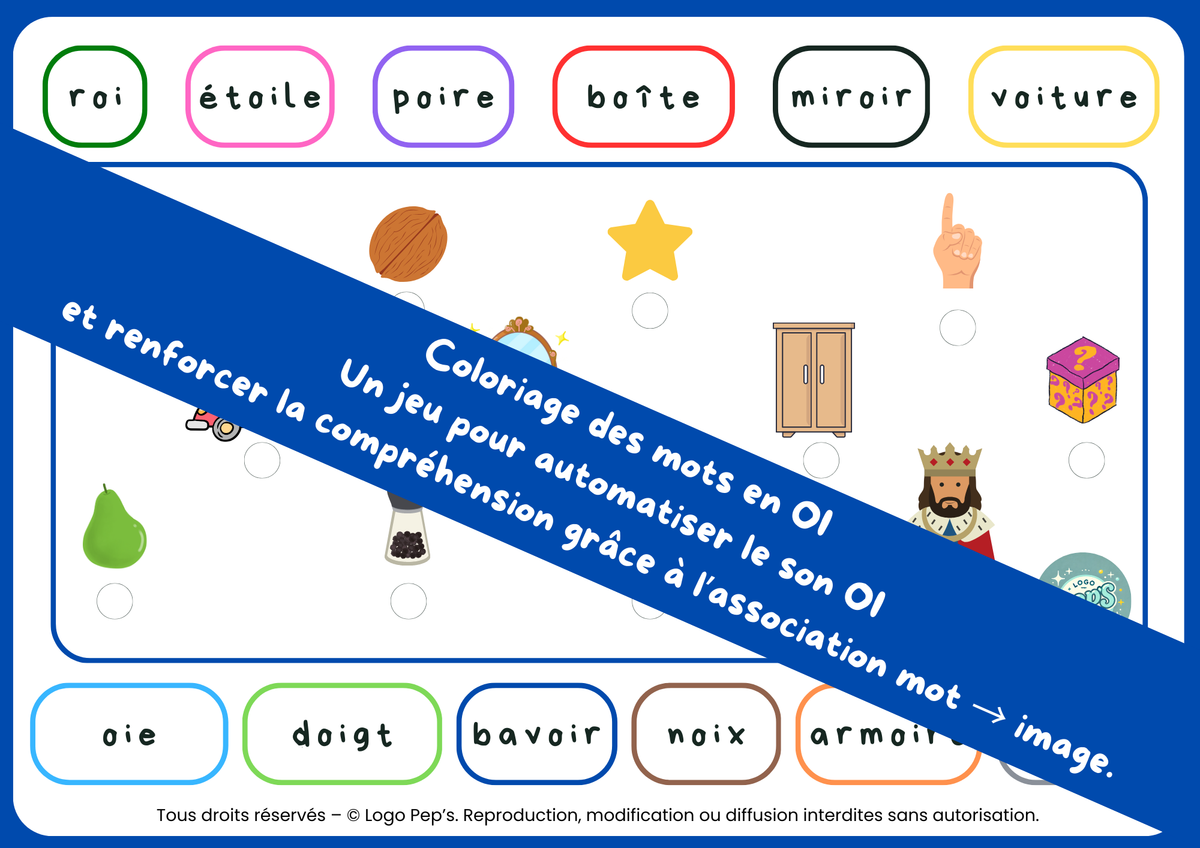 Coloriage des mots – Son OI