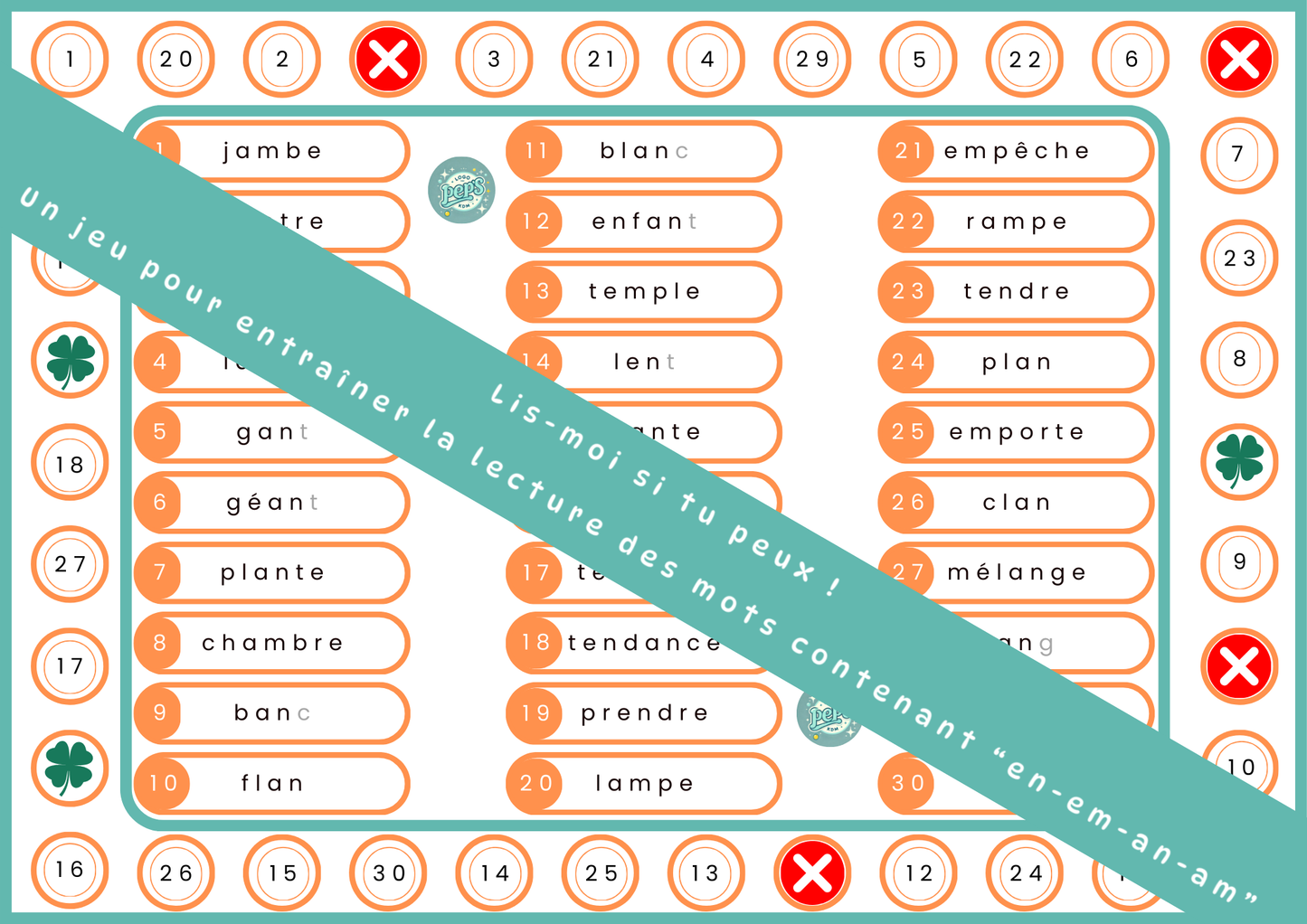 Collection "Lis-moi si tu peux !" 10 plateaux de jeu