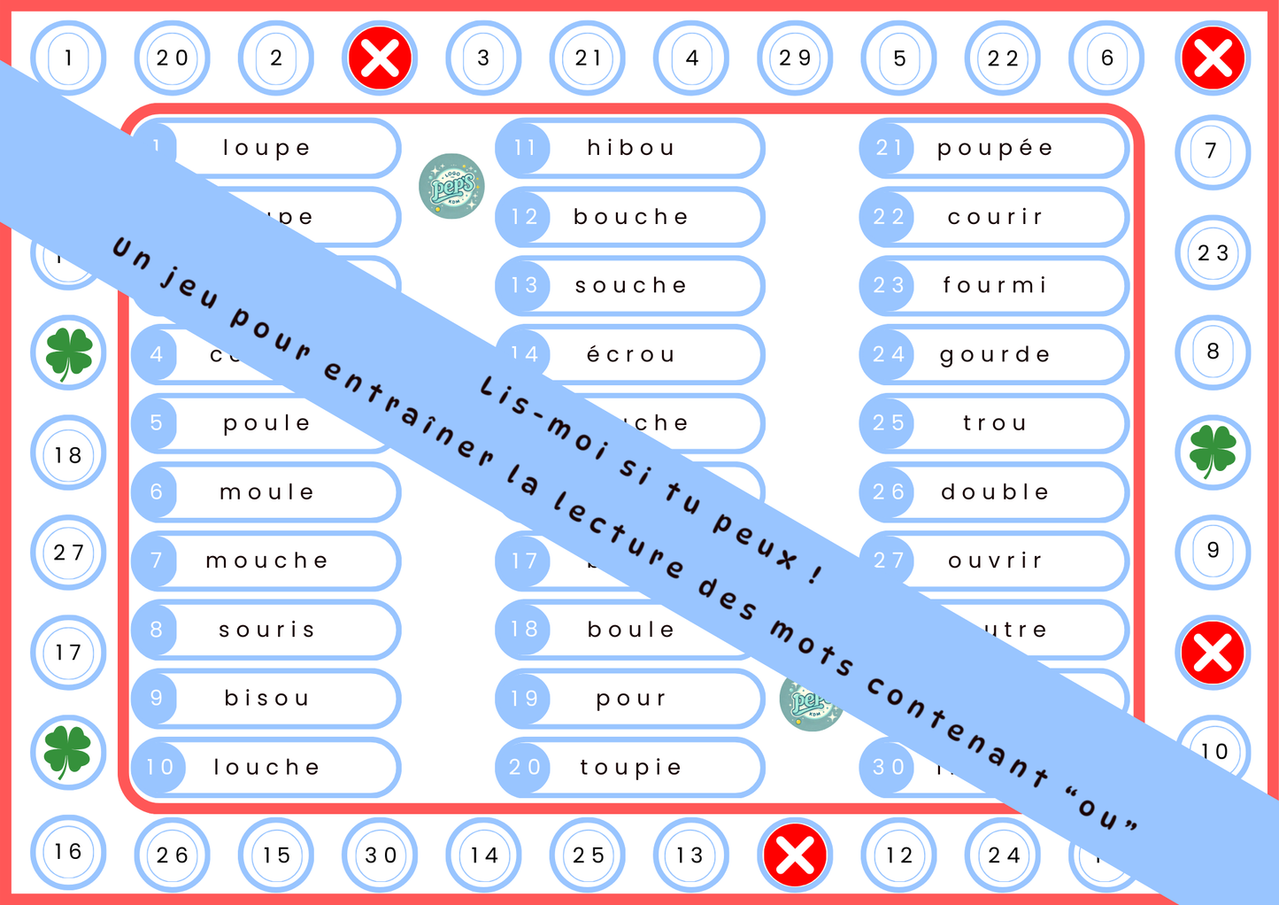 Collection "Lis-moi si tu peux !" 10 plateaux de jeu