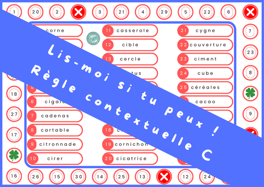Lis-moi si tu peux ! Jeu de lecture – règle contextuelle C