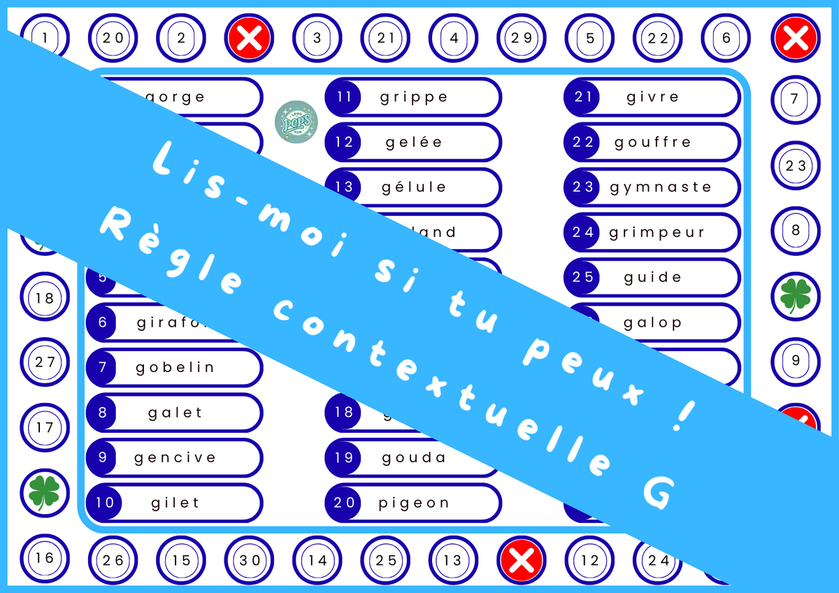 Lis-moi si tu peux ! Jeu de lecture – règle contextuelle G