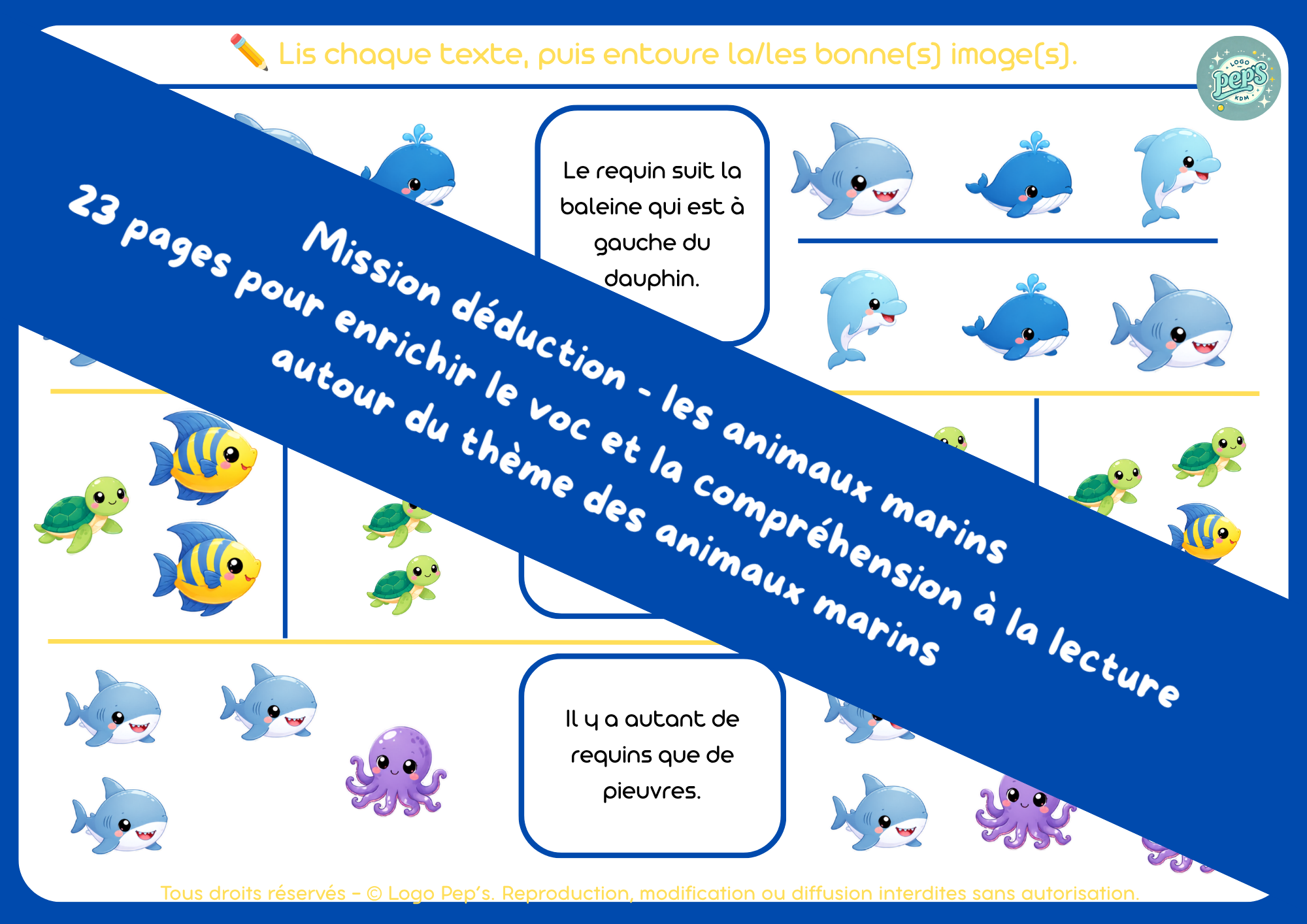 Mission déduction - Les animaux marins