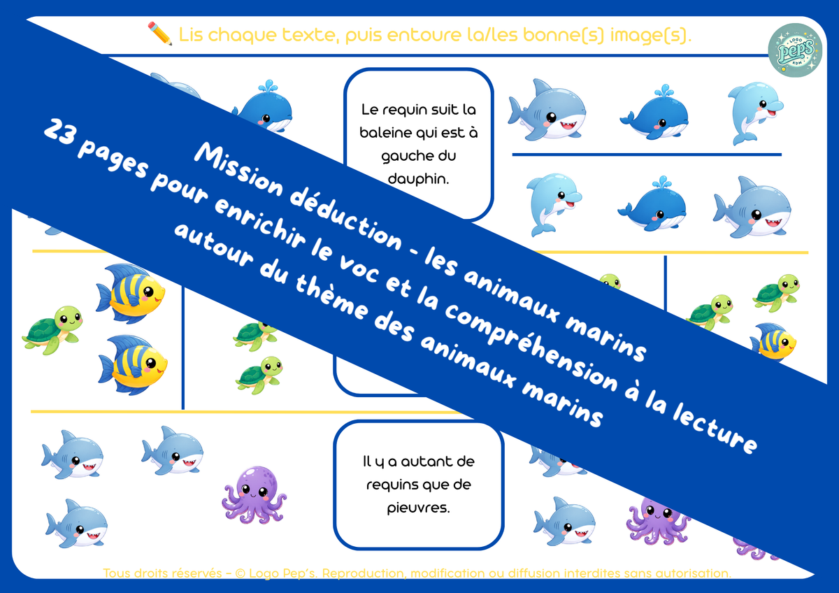 Mission déduction - Les animaux marins
