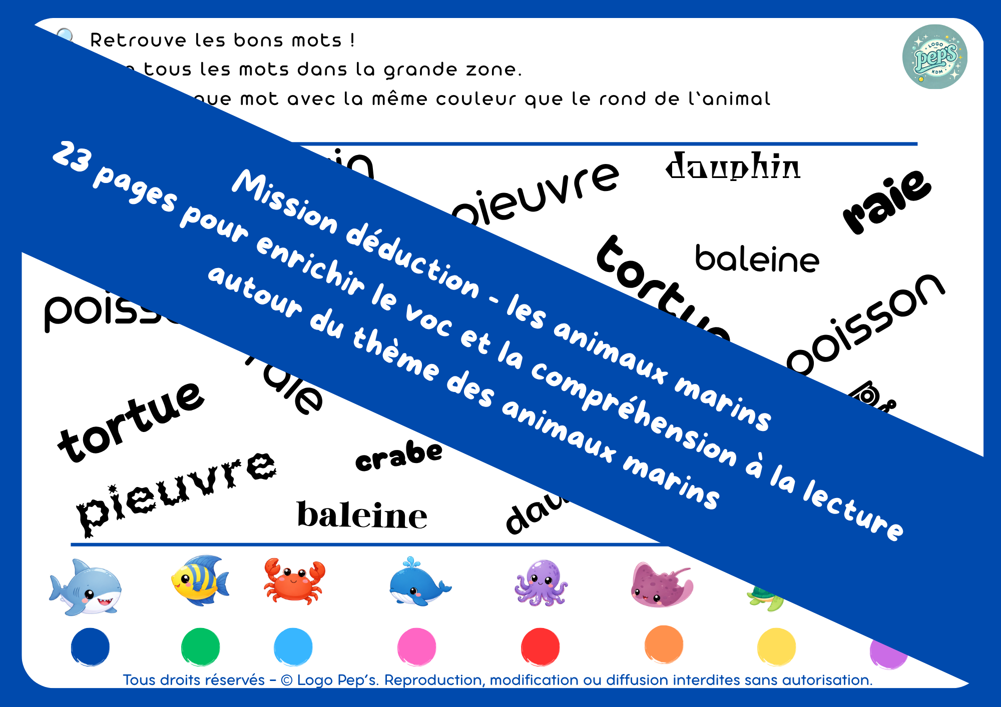 Mission déduction - Les animaux marins