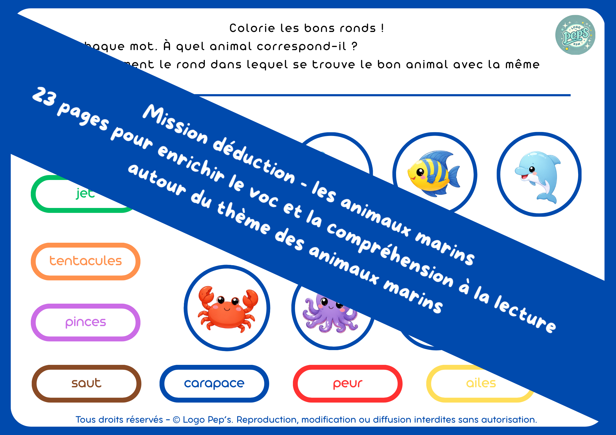 Mission déduction - Les animaux marins
