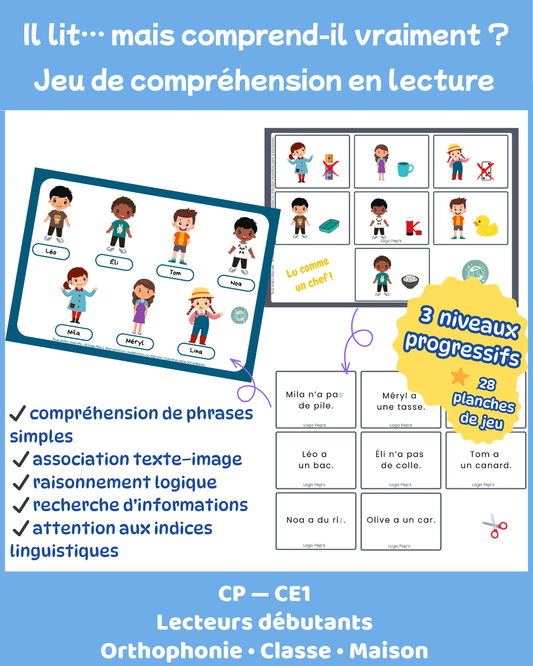 Lu comme un chef ! — Jeu de compréhension pour lecteurs débutants
