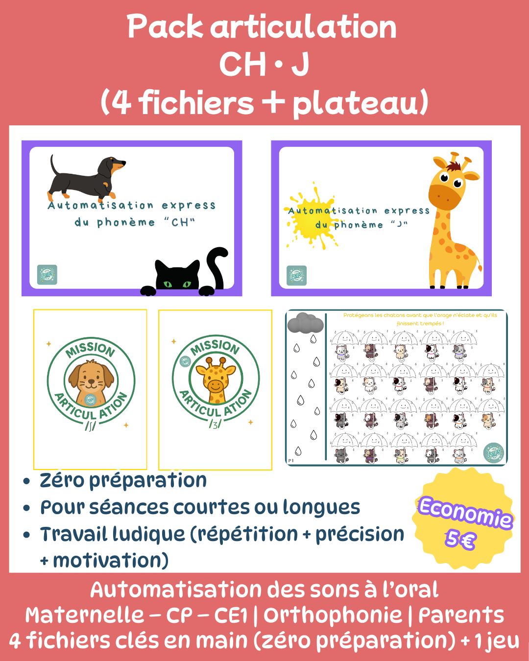 Pack articulation – CH & J (4 fichiers + plateau)