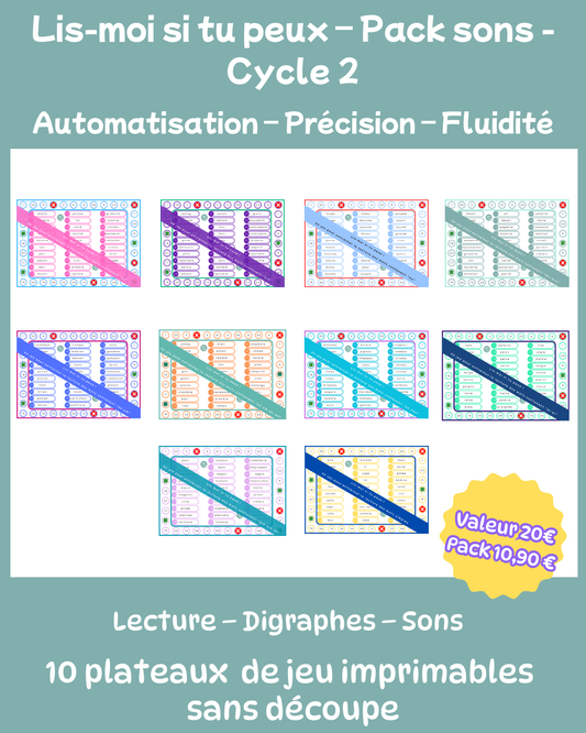 Collection "Lis-moi si tu peux !" 10 plateaux de jeu