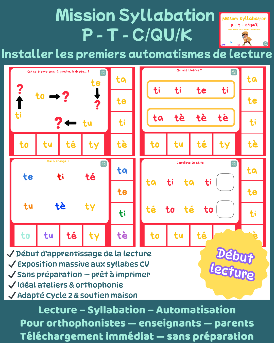 Mission syllabation : P - T - C/K/QU