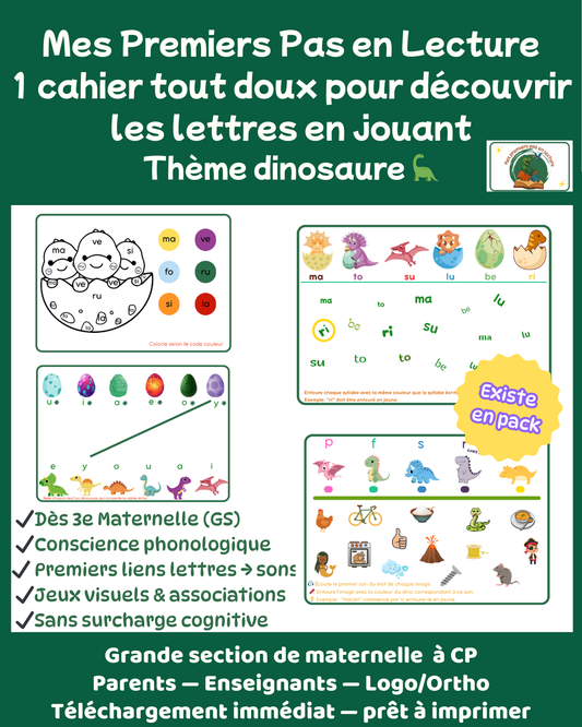 Mes premiers pas en lecture - thème dinosaure