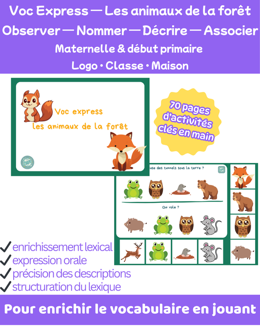 Voc express - les animaux de la forêt