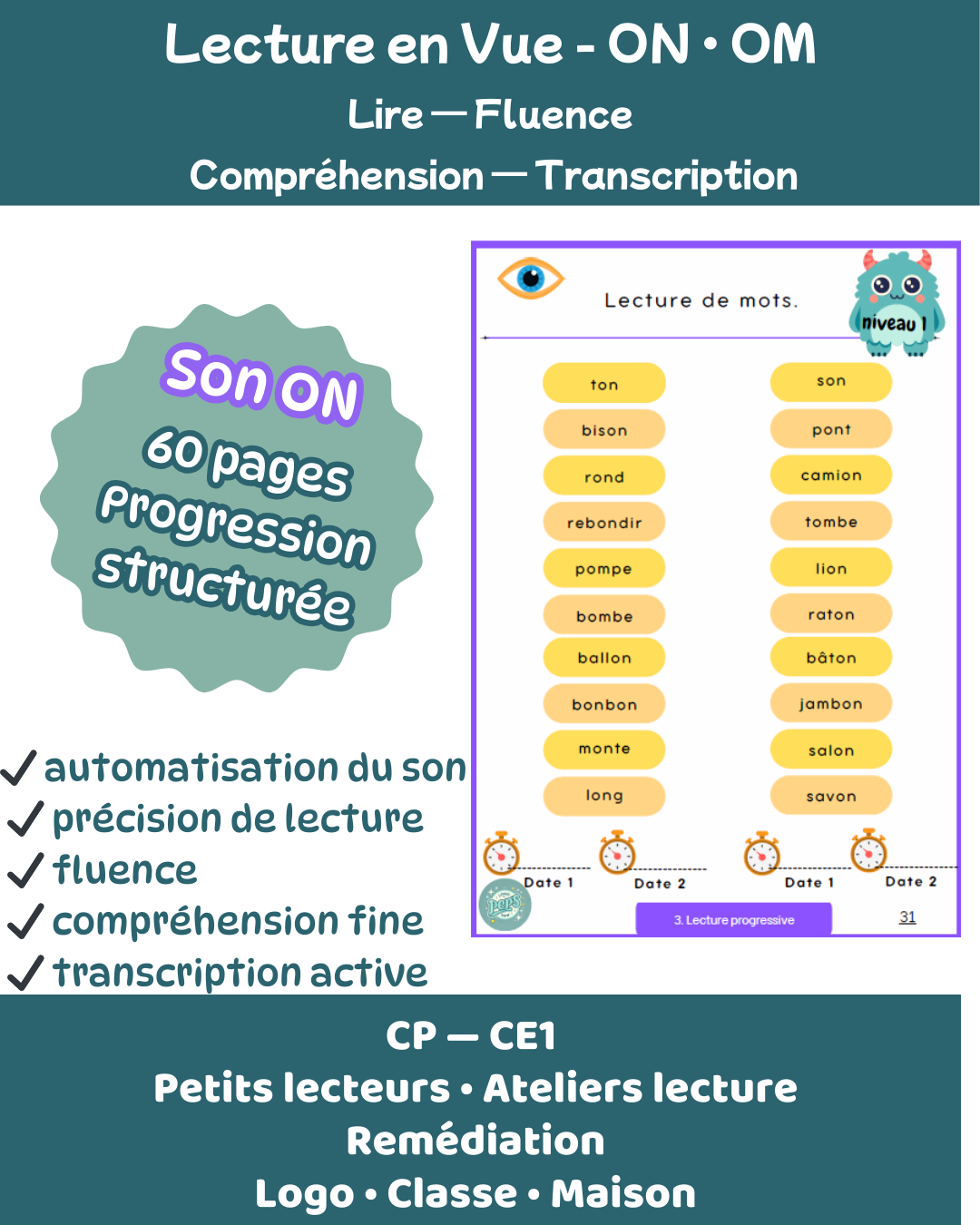Lecture en vue - son "on" - fichier lecture