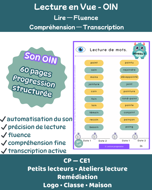 Lecture en vue "oin"