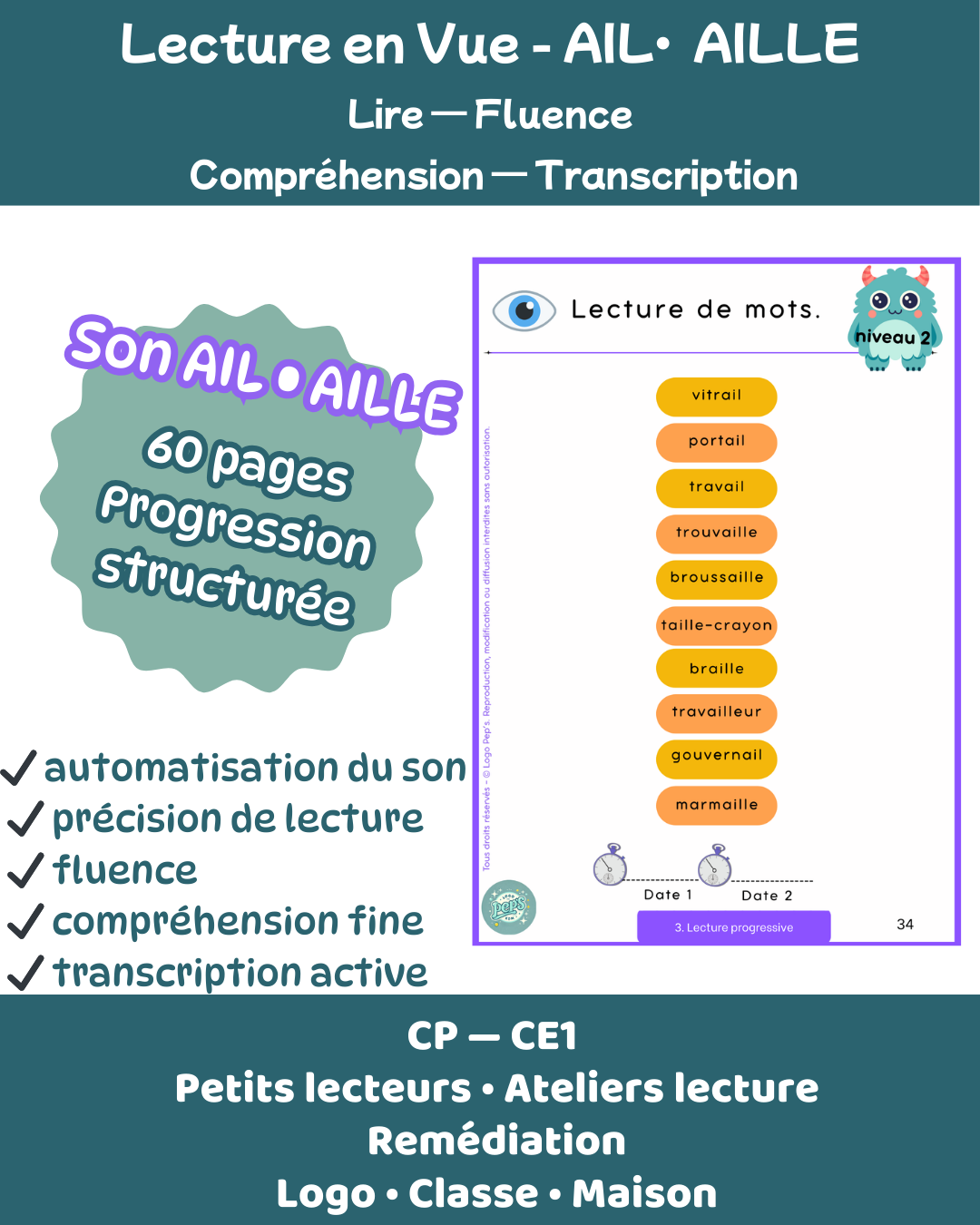 Lecture en vue "ail"