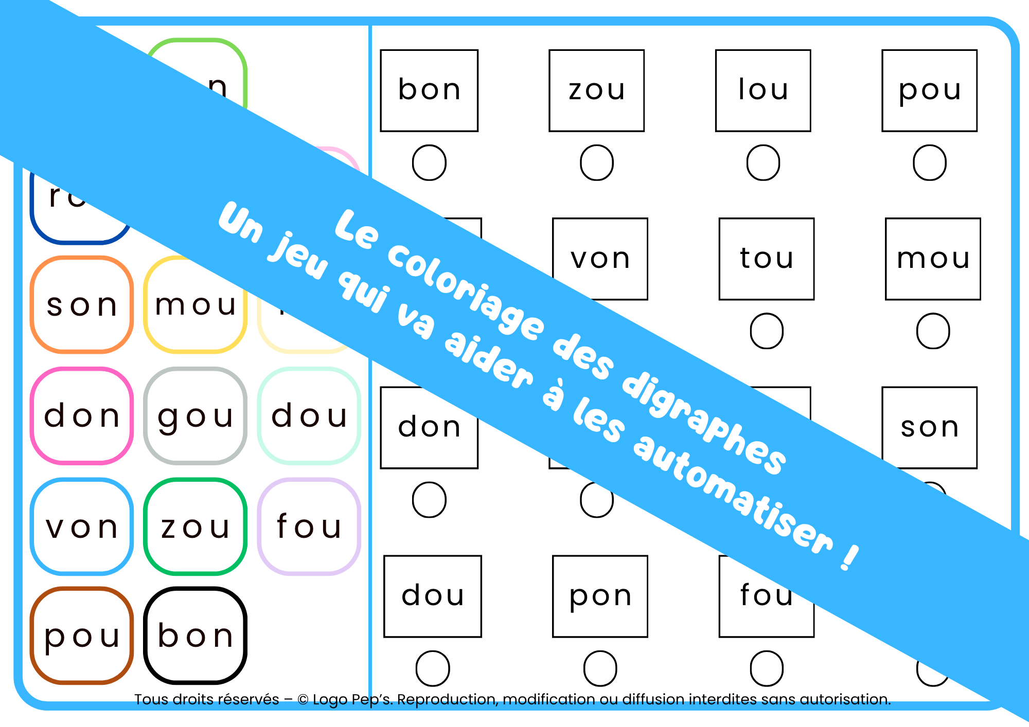Colori'digraphes – Jeu de lecture (10 planches)
