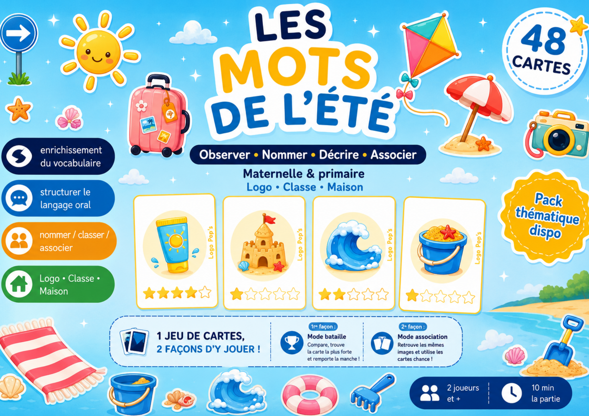 Bataille d'étoiles - Vocabulaire : les mots de l'été