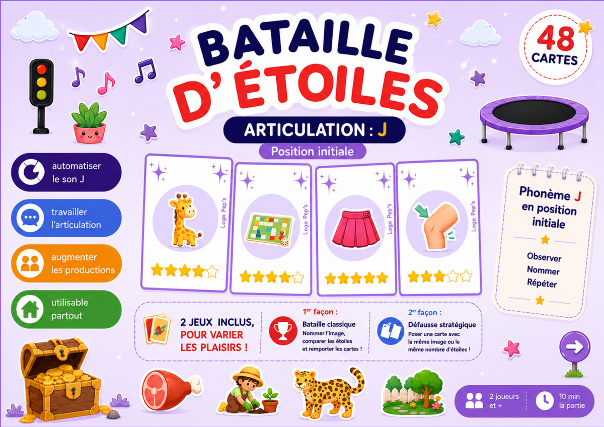 Bataille d'étoiles - phonème J