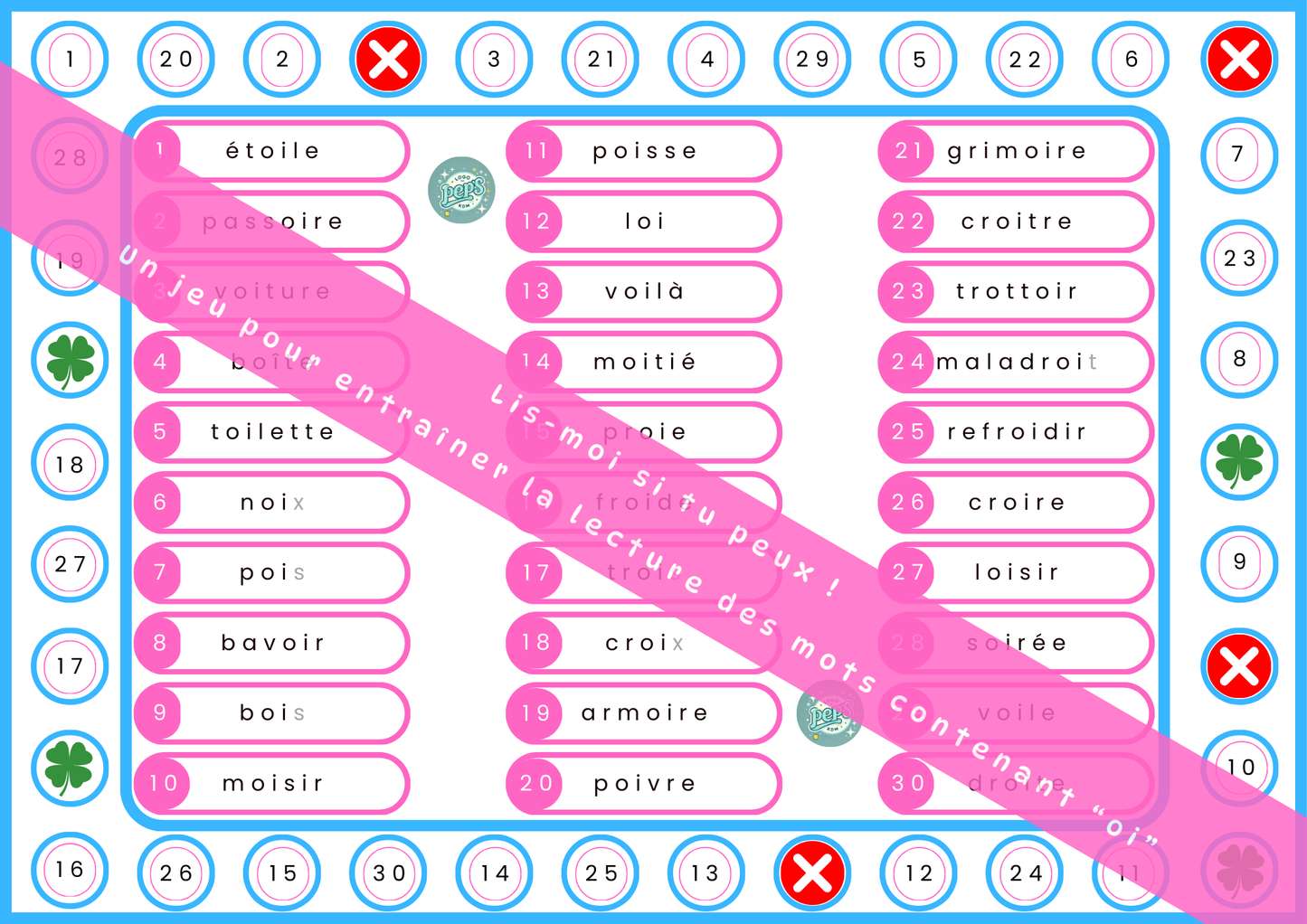 Collection "Lis-moi si tu peux !" 10 plateaux de jeu