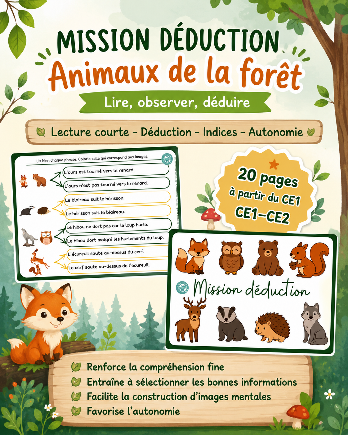 Mission déduction - les animaux de la forêt