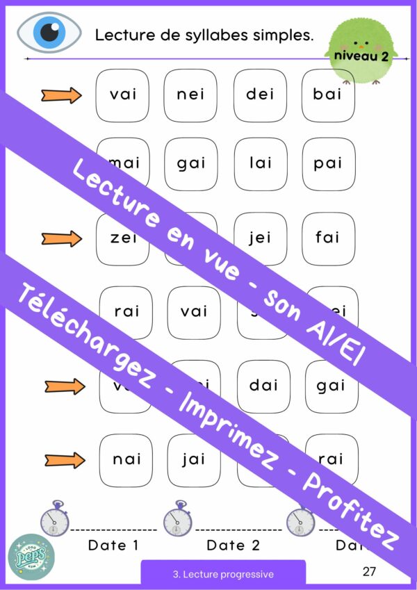 Lecture en vue - fichier lecture - sons "ei/ai" – Image 2