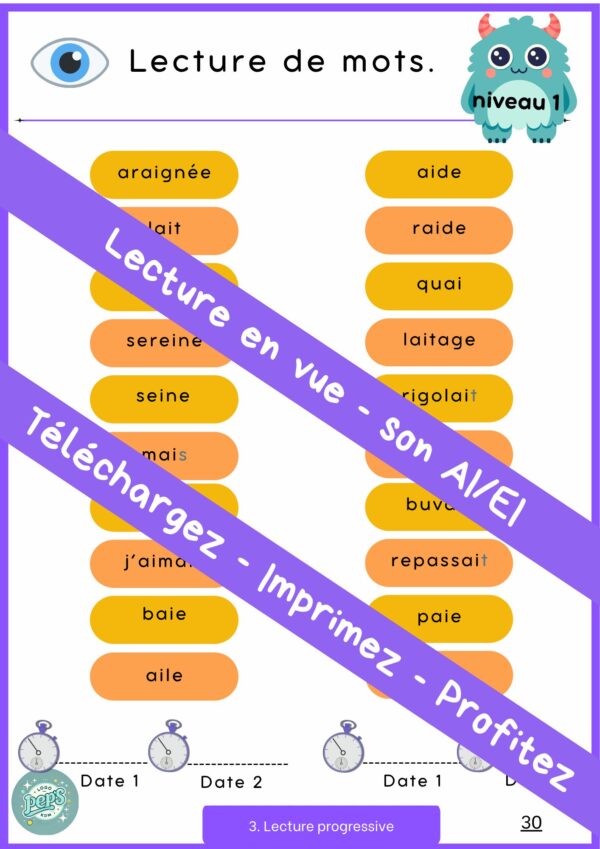 Lecture en vue - fichier lecture - sons "ei/ai" – Image 3