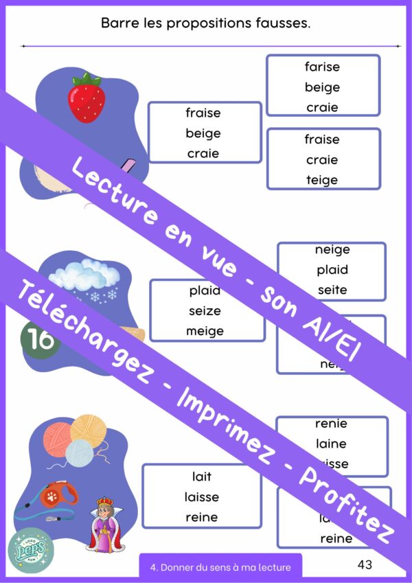 Lecture en vue - fichier lecture - sons "ei/ai" – Image 4