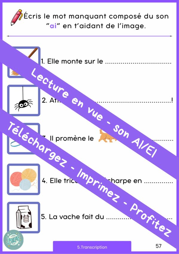 Lecture en vue - fichier lecture - sons "ei/ai" – Image 6
